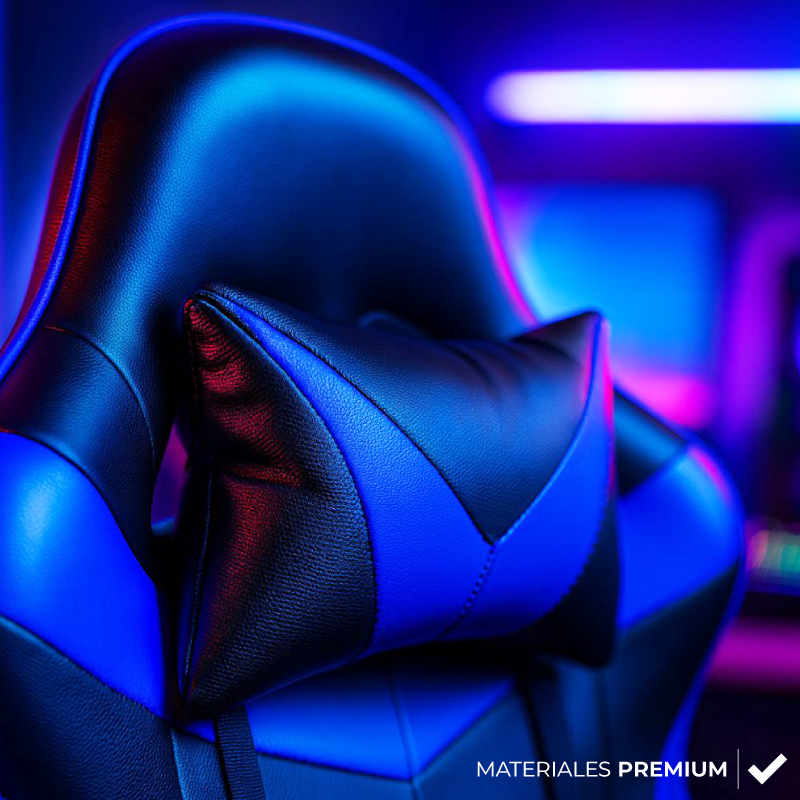 Silla Gamer Ergonomica con Apoya-pies – Azul - Imagen 5